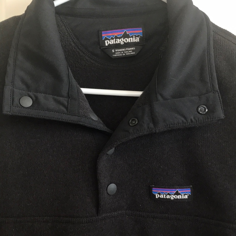 Black Button Snap Patagonia Pullover - image 2